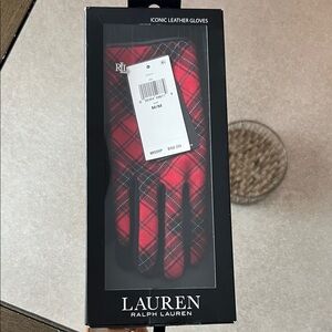 Ralph Lauren Tartan Leather Gloves